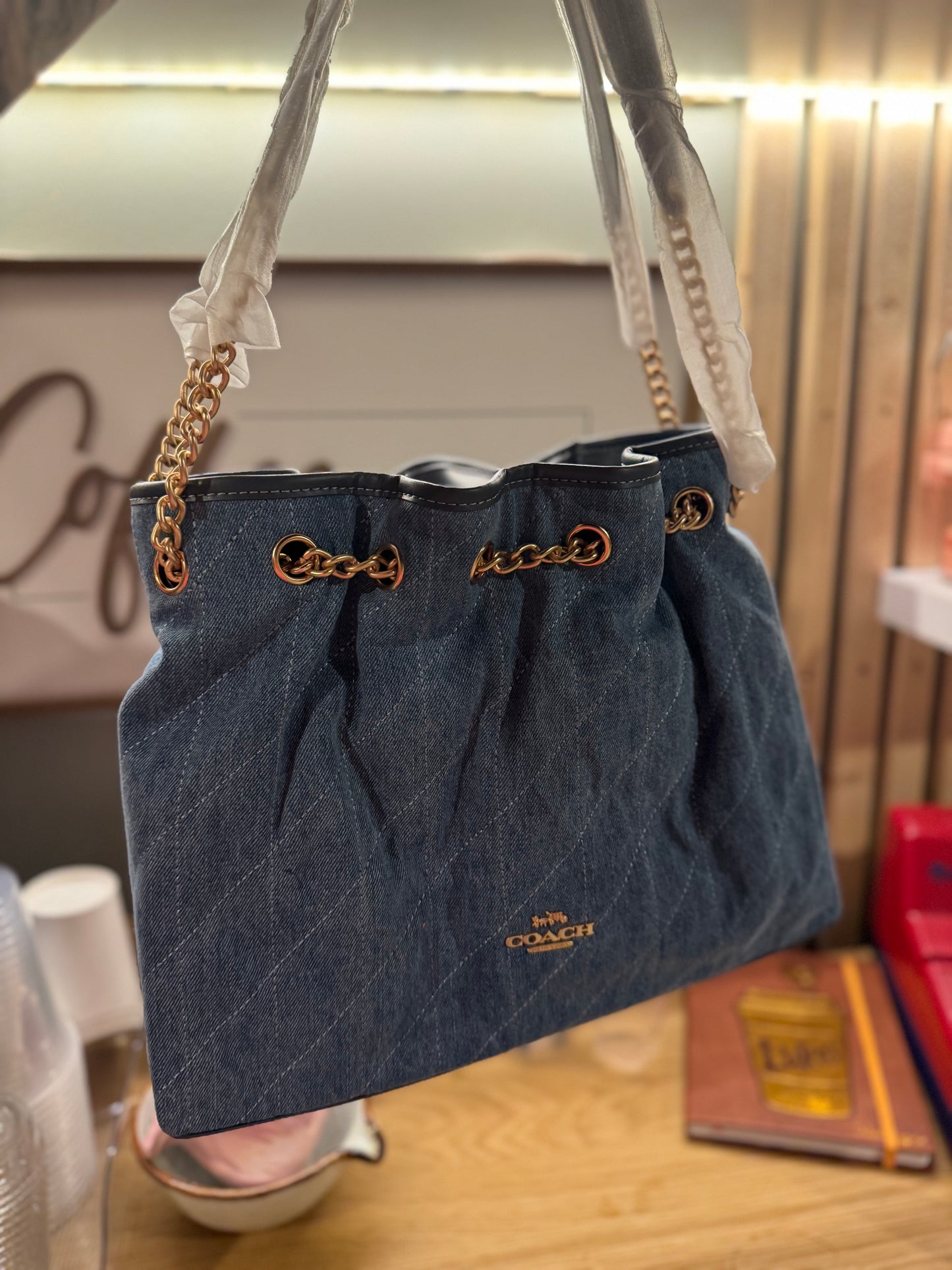 Blue denim coachh