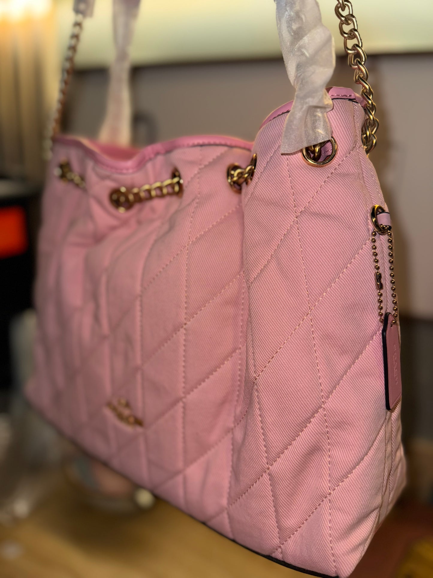 Pink denim coachh