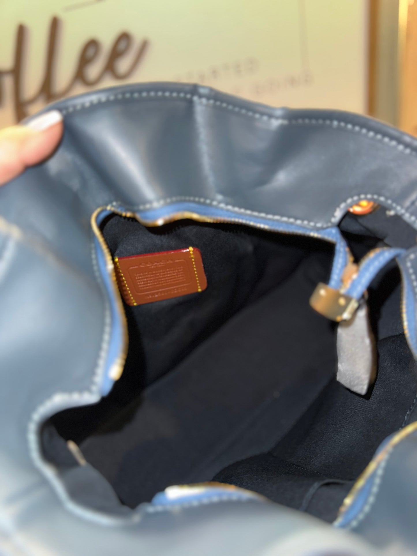 Blue denim coachh
