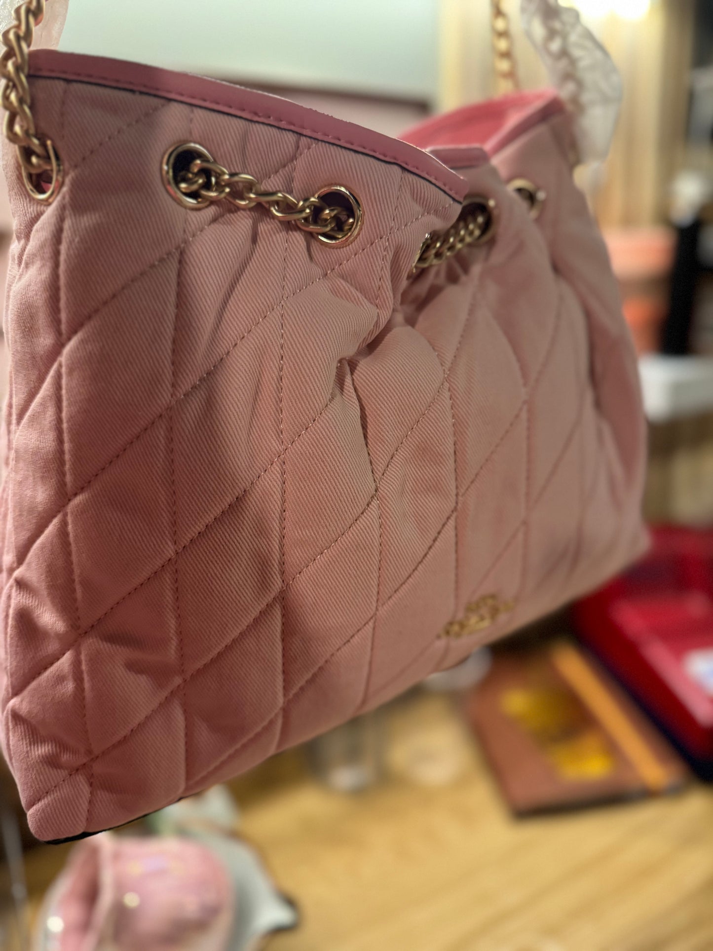 Pink denim coachh