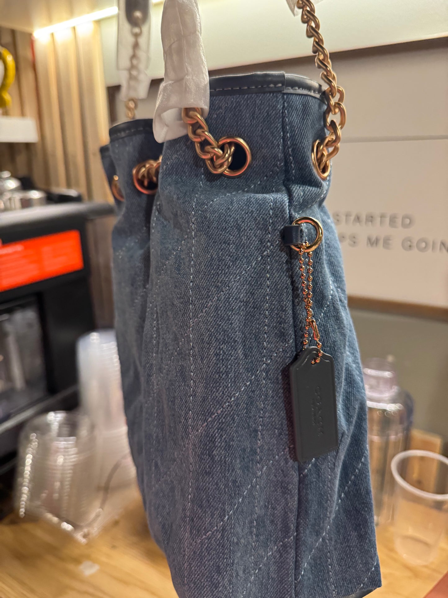 Blue denim coachh