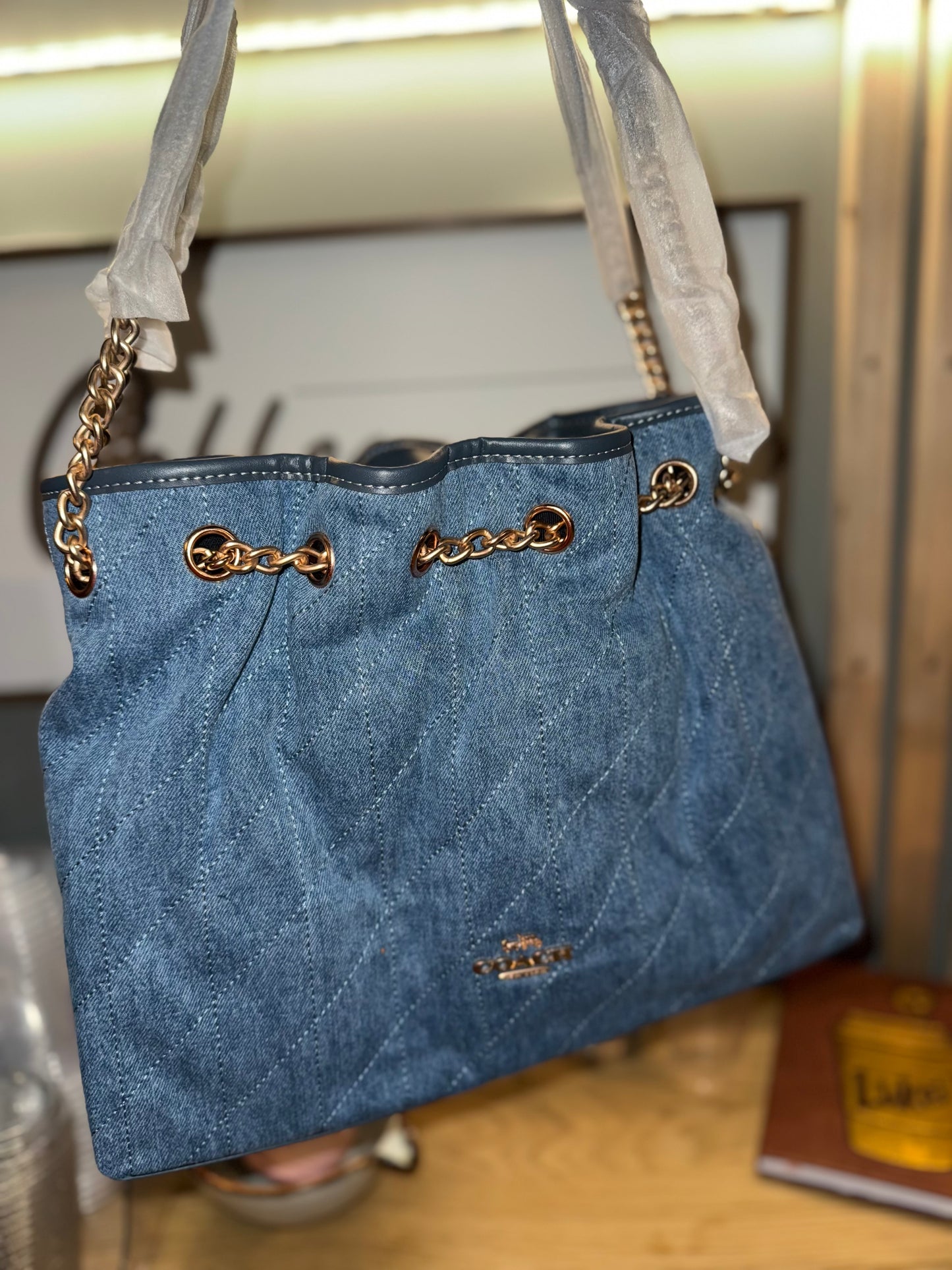 Blue denim coachh