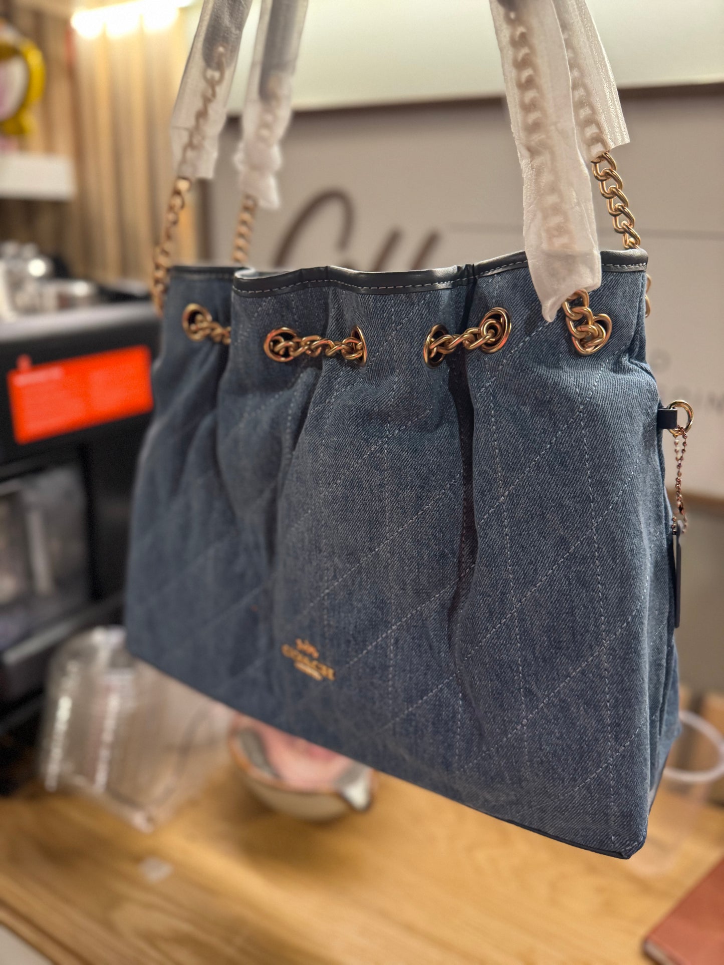 Blue denim coachh