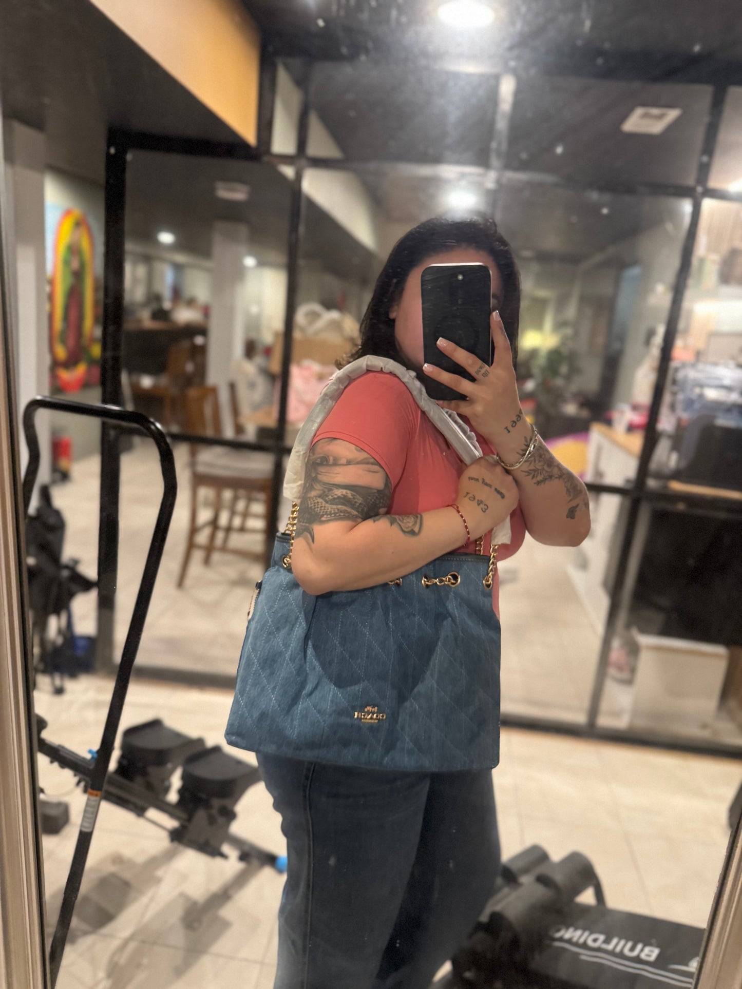 Blue denim coachh
