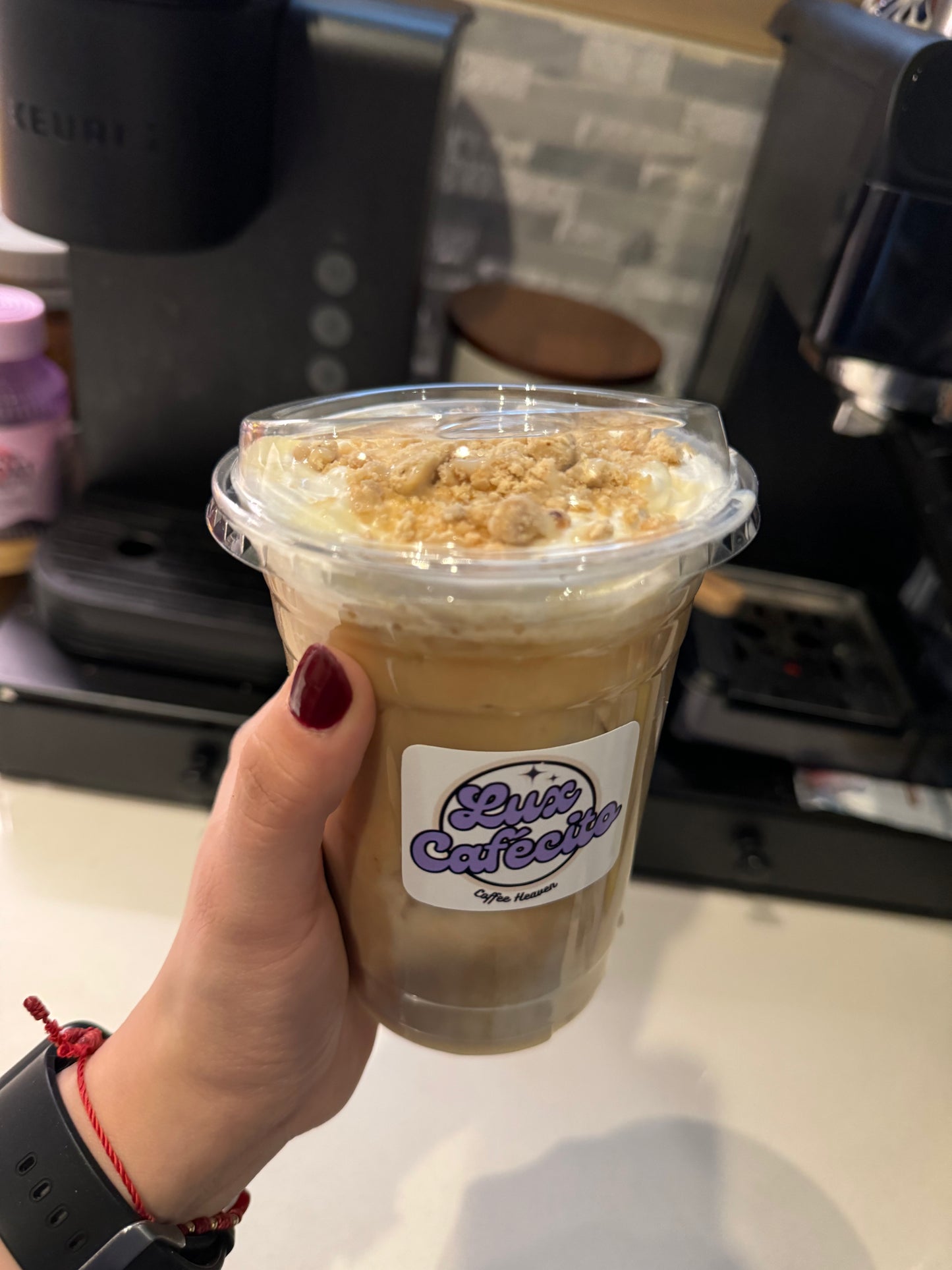 Mazapan iced latte